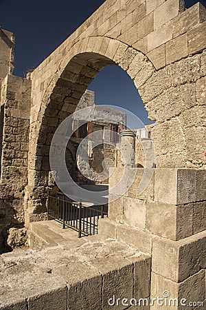 Ruins at the Church of Saint-Marie-du-Bourg Rhodes Stock Photo