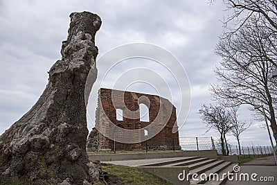 Ruins of the church in Trzesacz, Baltic Coast Stock Photo