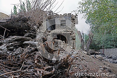 Ruins of Old Village House in Leh, India Editorial Stock Photo