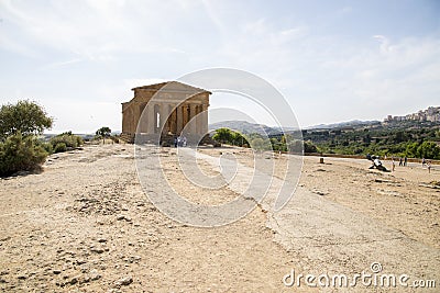 Ruins of Concord Temple in Agrigento Editorial Stock Photo