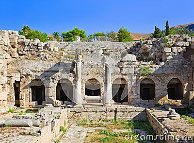 Ruins in Corinth, Greece Stock Photo