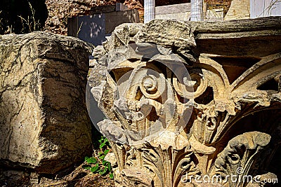 Corinthian Column Ruins at Delphi Stock Photo