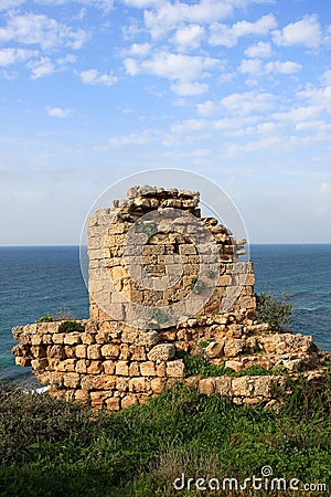 Ruins of crusaders fortress Stock Photo