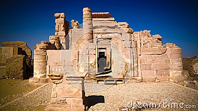 Ruins of Deir el-Haggar temple, Kharga oasis, Egypt Stock Photo