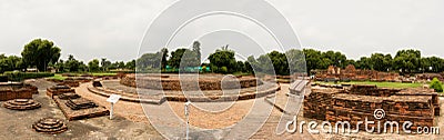 Ruins of Dharmarajika Stupa, Sarnath Stock Photo