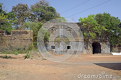 Ruins of a Duch Vakhar or Fort at Vengurla Stock Photo