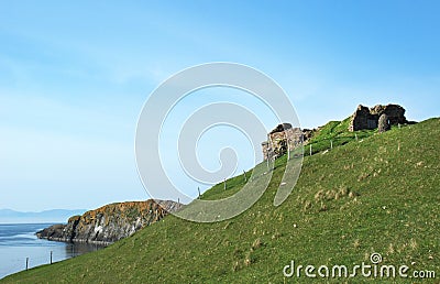 Duntulm Castle Ruins on Isle of Skye Stock Photo