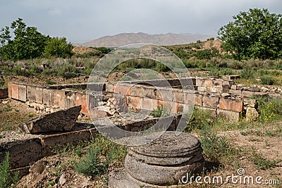 Ruins of the early medieval city Dvin Stock Photo