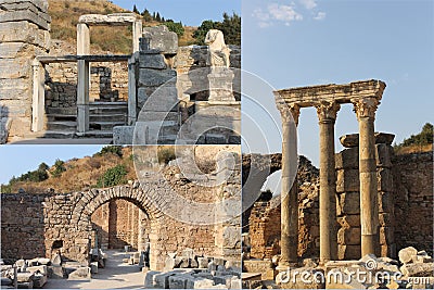 The ruins of the famous ancient city of Ephesus in Turkey, the object of UNESCO Stock Photo