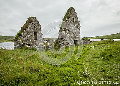 The ruins of Finlaggan, Islay. Scotland. Stock Photo