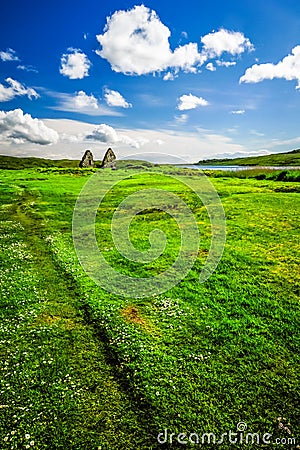 The Ruins of Finlaggan Castle Stock Photo