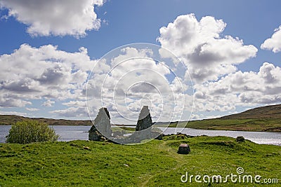 The ruins of Finlaggan on the Isle of Islay Stock Photo