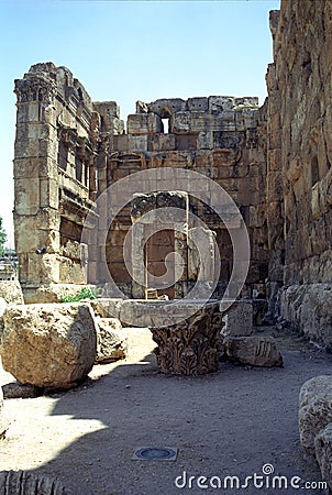 Ruins of the former city of Heliopolis, the city of God Baal, Ba Stock Photo