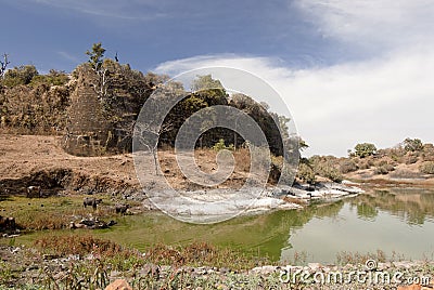 Ruins of fort Gavilgad at Chikhaldara Maharashtra Editorial Stock Photo