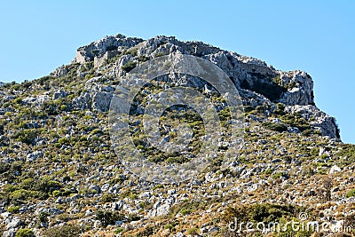 Ruins of fortified castle located between Sogut and Taslica on B Stock Photo