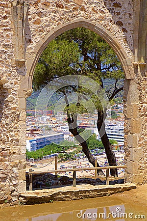 Ruins of the fortress in Tossa de Mar, Spain Stock Photo