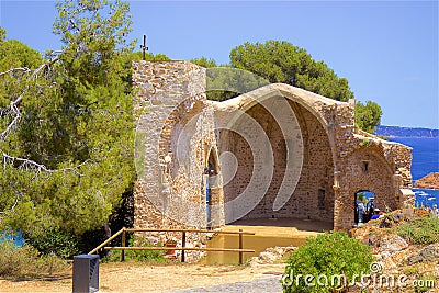 Ruins of the fortress in Tossa de Mar, Spain Stock Photo