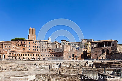 Ruins of a forum of Trajan.Italy. Rome. Stock Photo