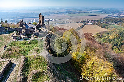 Ruins of gothic medieval castle Lichnice, Iron Mountains, Pardubice region, Czech republic Editorial Stock Photo