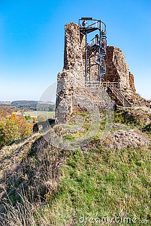 Ruins of gothic medieval castle Lichnice, Iron Mountains, Pardubice region, Czech republic Editorial Stock Photo