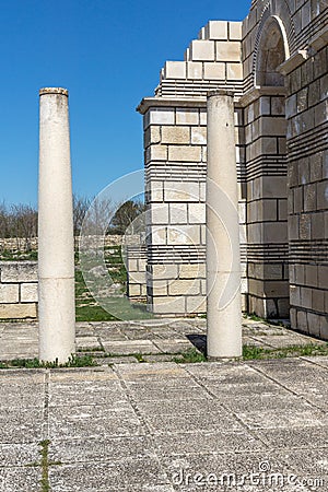 Ruins of The Great Basilica near The capital city of the First Bulgarian Empire Pliska, Bulgaria Editorial Stock Photo