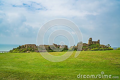 Ruins of Hastings castle, East Sussex, UK Editorial Stock Photo