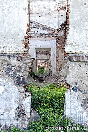 Ruins of homestead of OnuÅ¡kis Manor house Stock Photo