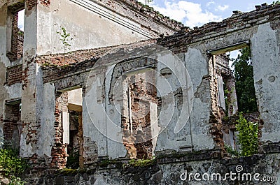 Ruins of homestead of OnuÅ¡kis Manor house Stock Photo