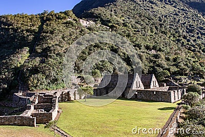 Ruins of the Inca Site of Choquequirao, Andes Mountains, Peru Stock Photo