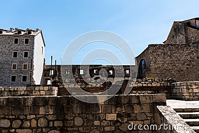 Ruins inside Diocletian`s Palace Stock Photo