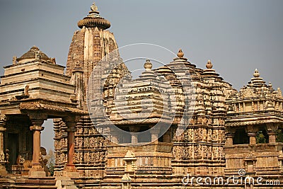 Ruins Khajuraho temple, india Stock Photo