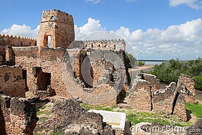 Ruins of Kilwa Kisiwani in Tanzania Stock Photo