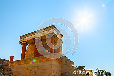 Ruins of the Knossos Palace at Crete, Greece Stock Photo