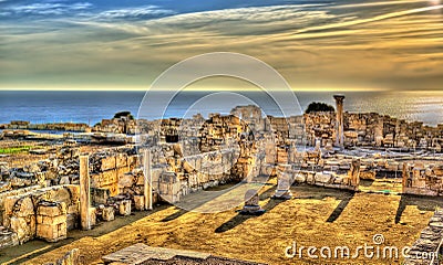 Ruins of Kourion, an ancient Greek city Stock Photo