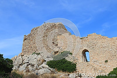 Ruins of the Kritinia Castle Stock Photo