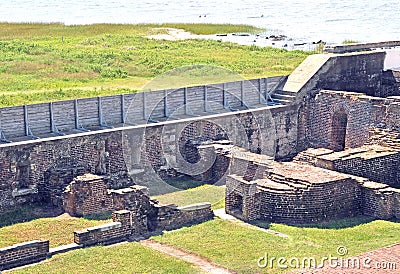 Fort Sumter: Officer`s Quarters & Powder Magazine Stock Photo