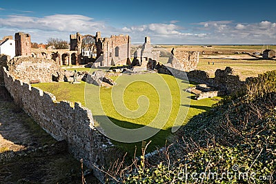 Ruins of Lindisfarne Priory Stock Photo