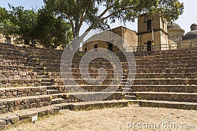 Ruins in Lipari town on the island of Lipari, Sicily Stock Photo