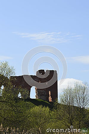 Ruins of Ludza medieval castle. Stock Photo