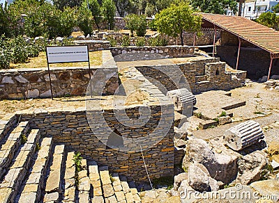 Ruins of the Mausoleum of Halicarnassus. Bodrum, Mugla Province, Turkey. Editorial Stock Photo