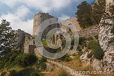 Ruins of the medieval castle of Kantara, North Cyprus Stock Photo