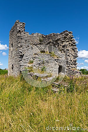 Ruins of a medieval church in Gotland, Sweden Stock Photo