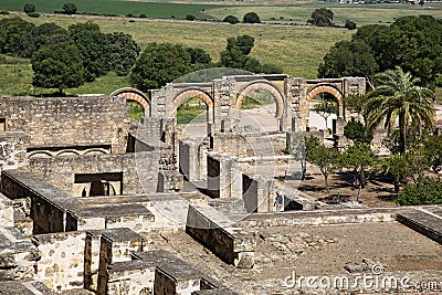 Ruins of Medina Azahara - vast, fortified Andalus palace-city Stock Photo