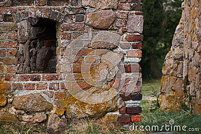 Ruins of the middel age castle Hammershus on island Bornholm in Denmark Stock Photo