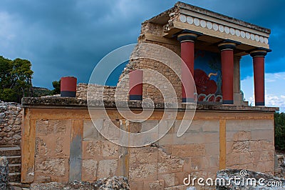 Ruins of the Minotaur's Labyrinth on Crete Stock Photo
