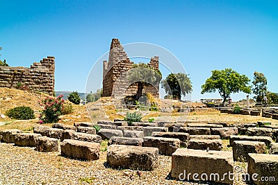 Ruins of Myndos Gate in Bodrum, Turkey. Stock Photo