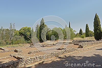 Ruins in nature of Italica, Roman city in the province of Hispania Baetica Stock Photo