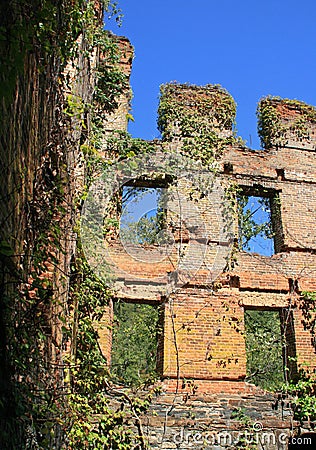 Ruins of New Manchester Manufacturing Company Mill at Sweetwater Creek State Park in Georgia Stock Photo