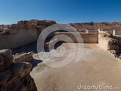 Ruins of the Northern Palace at Masada, Israel Editorial Stock Photo