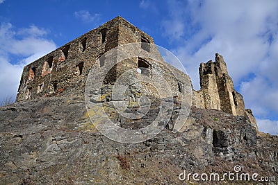 Ruins of the Okor castle Stock Photo